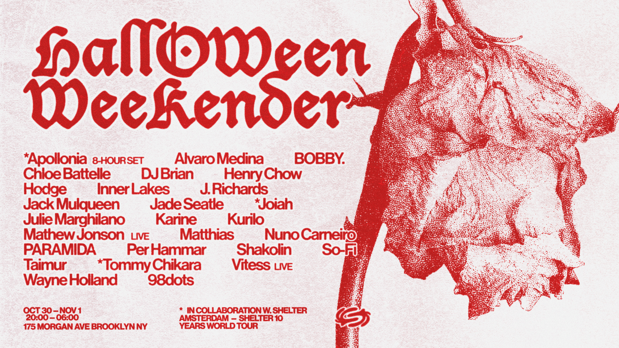 Halloween Weekender: Apollonia, PARAMIDA, Mathew Jonson (LIVE) + many more