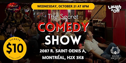 WEDNESDAY Pro Stand-Up Comedy | The Secret Comedy Show in Montreal
