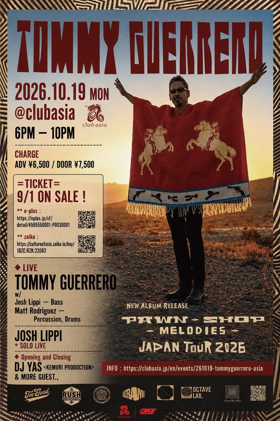 TOMMY GUERRERO NEW ALBUM RELEASE 'PAWN SHOP MELODIES' JAPAN TOUR 2026 in TOKYO *FINAL