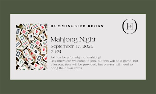 Mahjong Night at Hummingbird Books