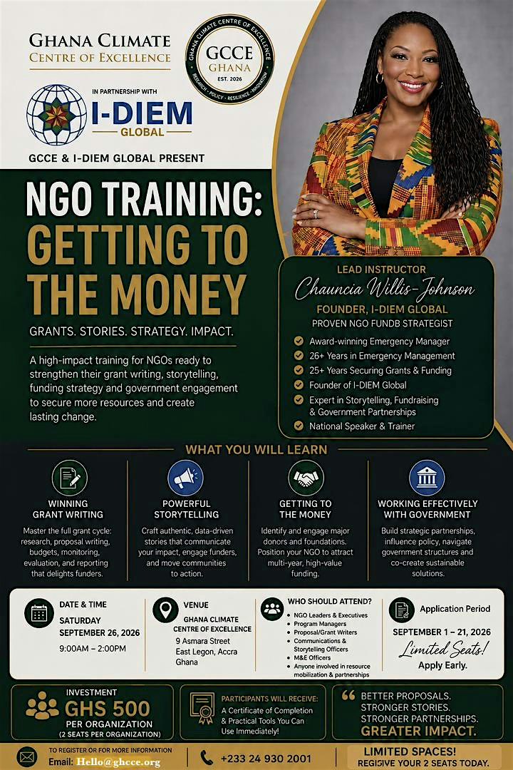 NGO Training: Getting to the Money– Grants, Storytelling, Strategy & Impact