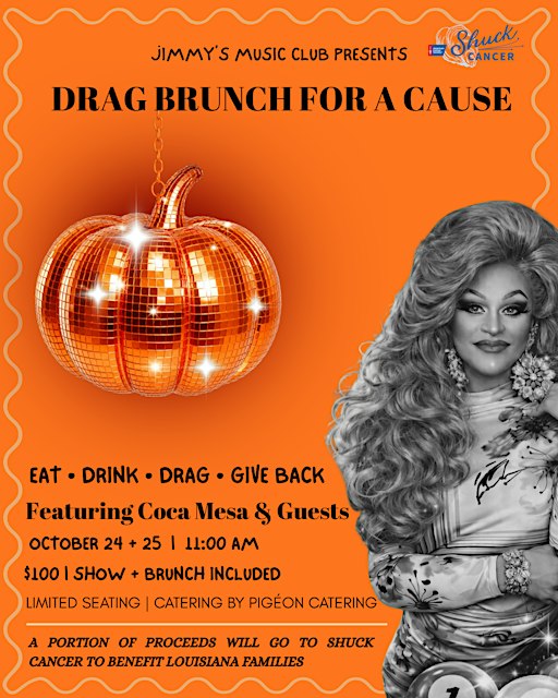 Sunday Drag Brunch for a Cause at Jimmy’s featuring Coca Mesa