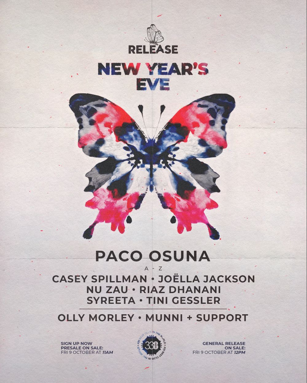Release NYE - Paco Osuna, SYREETA, Tini Gessler, Joella Jackson, Nu Zau + more