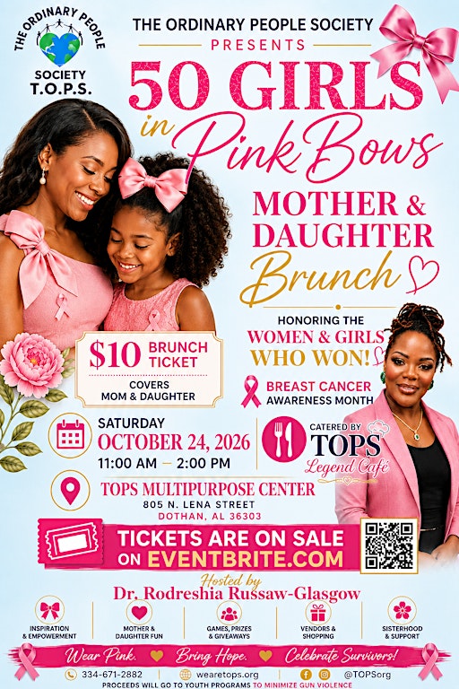 50 Girls in Pink Bows Mother and Daughter Brunch
