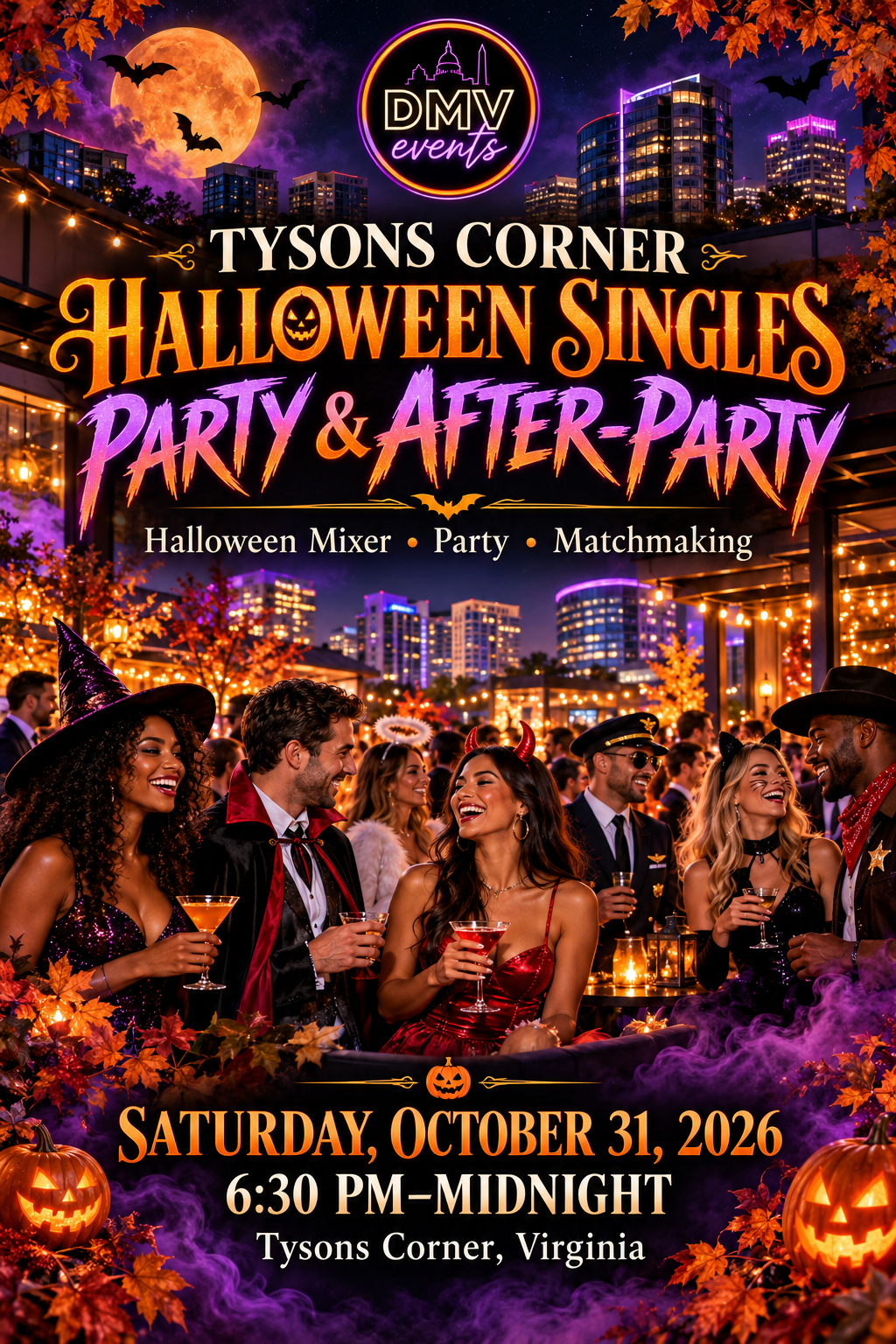 🎃 TYSONS CORNER HALLOWEEN SINGLES PARTY & AFTER-PARTY 👻