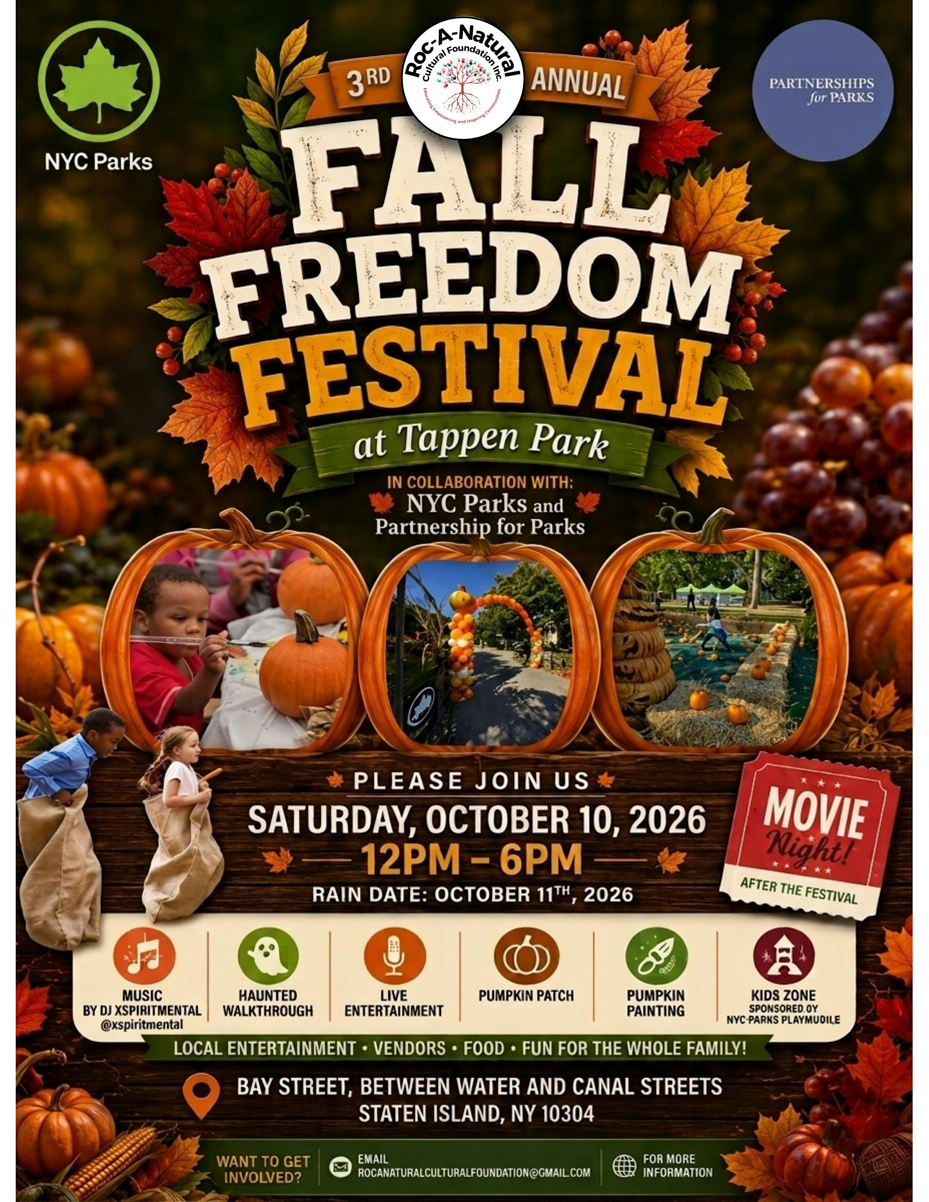 3rd Annual Fall Freedom Festival at Tappen Park
