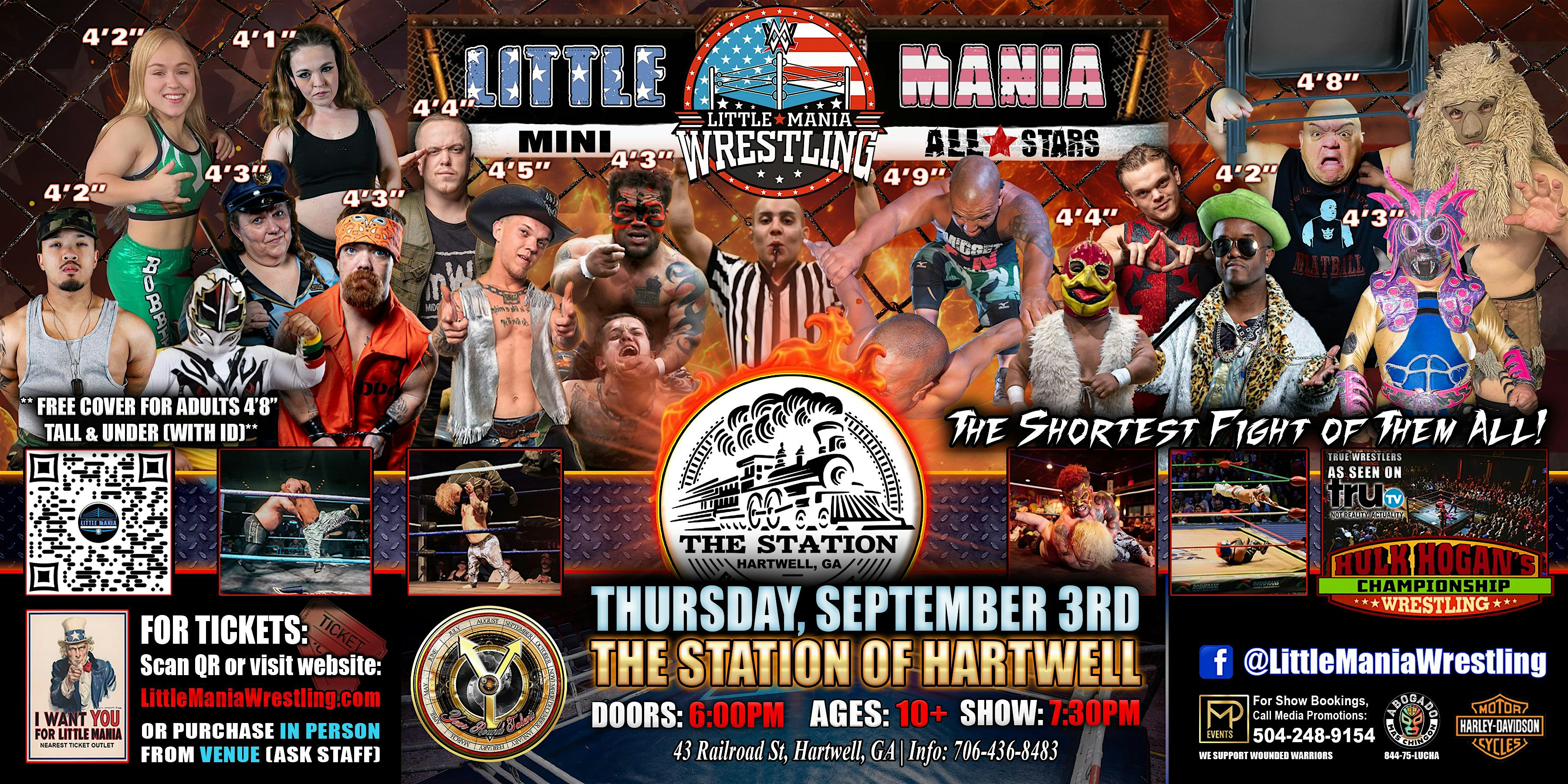 Hartwell GA - Midget Mayhem / Little Mania Mini Wrestling! (Ages 10+)
