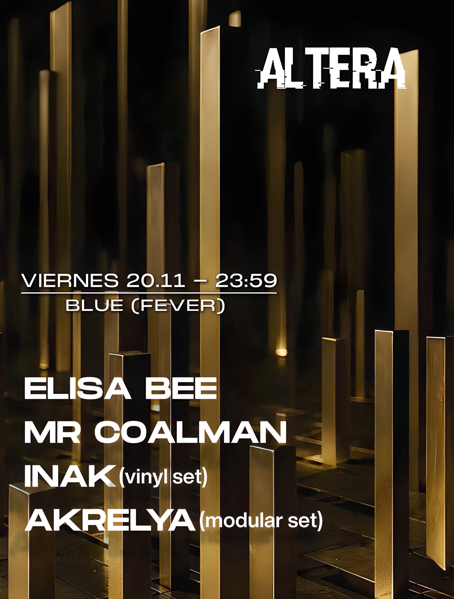 ALTERA Club Night: Elisa Bee, Mr Coalman, Akrelya, Inak