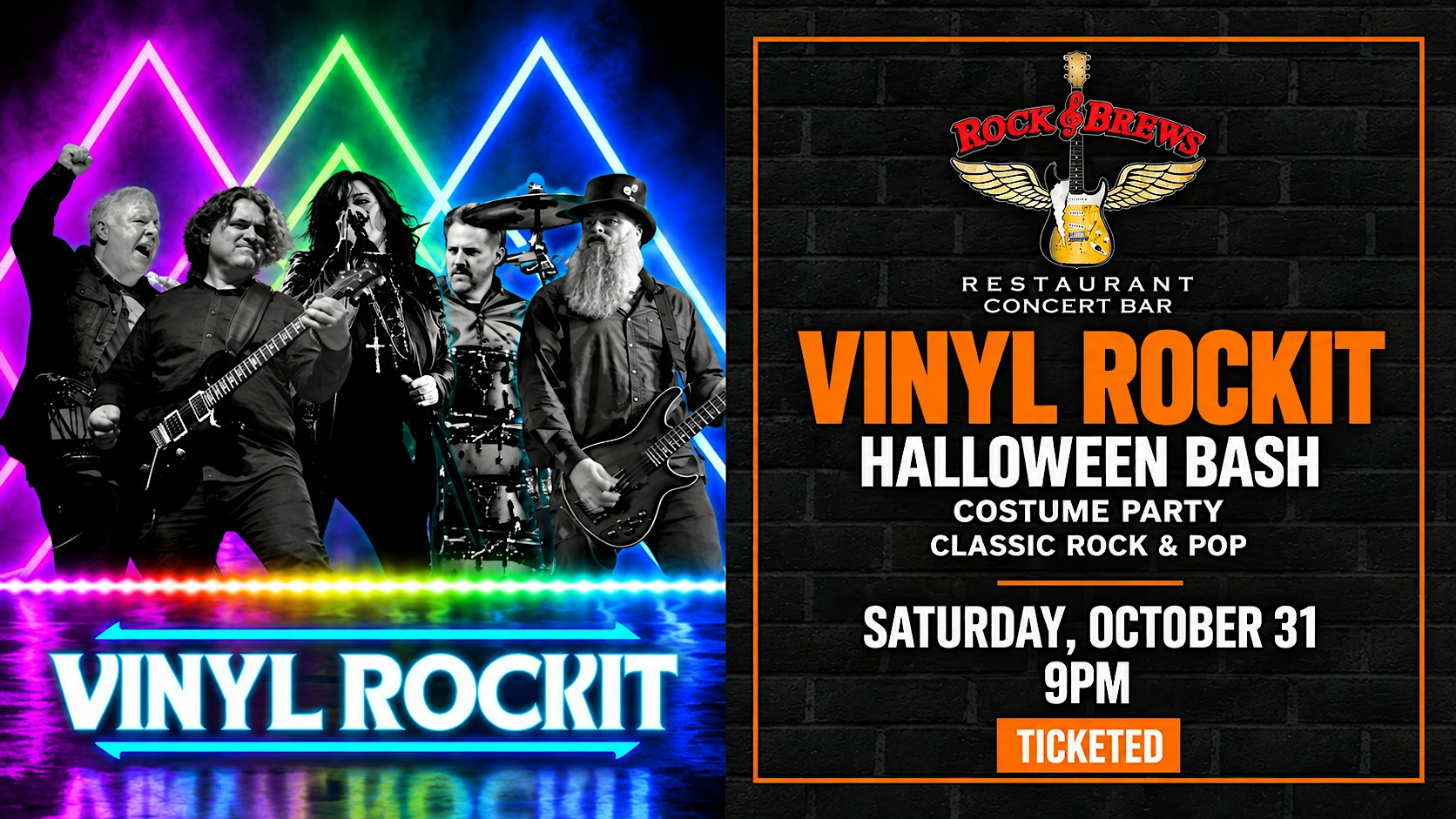 VINYL ROCKIT HALLOWEEN BASH COSTUME PARTY @ Rock & Brews Royal Oak