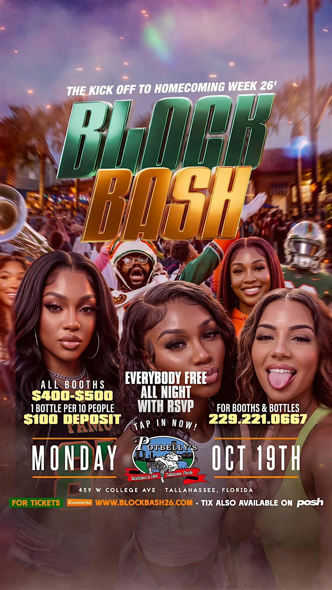 HOMECOMING BLOCK BASH | EVERYBODY FREE ALL NIGHT
