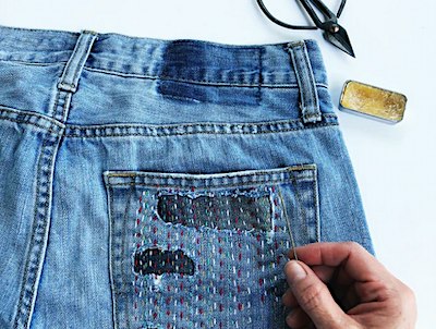 Mending Class: Sashiko Style Visible Mending