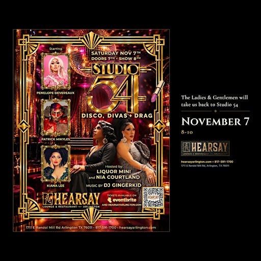 Hearsay Arlington present Studio 54