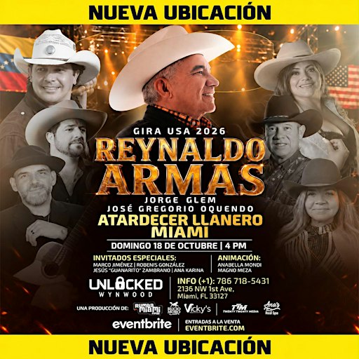 Atardecer Llanero con Reynaldo Armas en Unlocked Wynwood