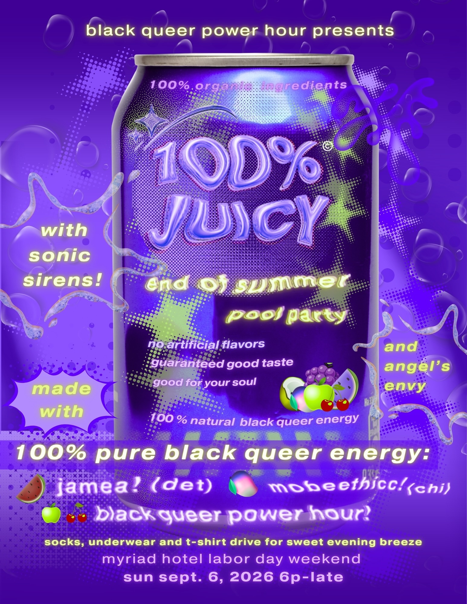 100% Juicy - end of summer pool party
