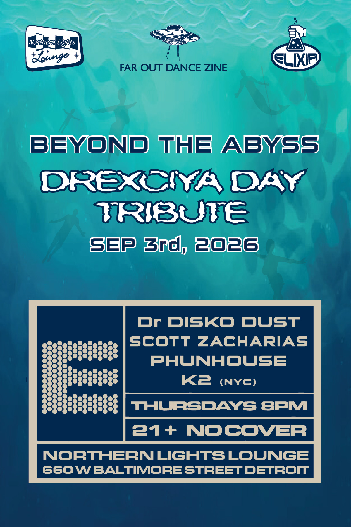 Elixir:Beyond The Abyss (a Drexciya Day Tribute)  Scott Zacharias, Dr.Disko Dust •Friends •FREE