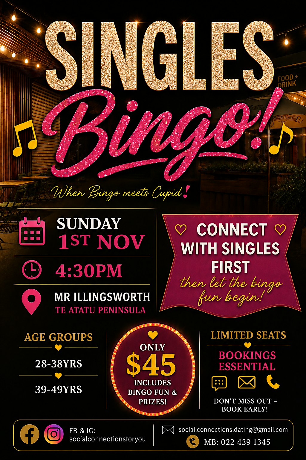 Singles Bingo in TE ATATU PENINSULA