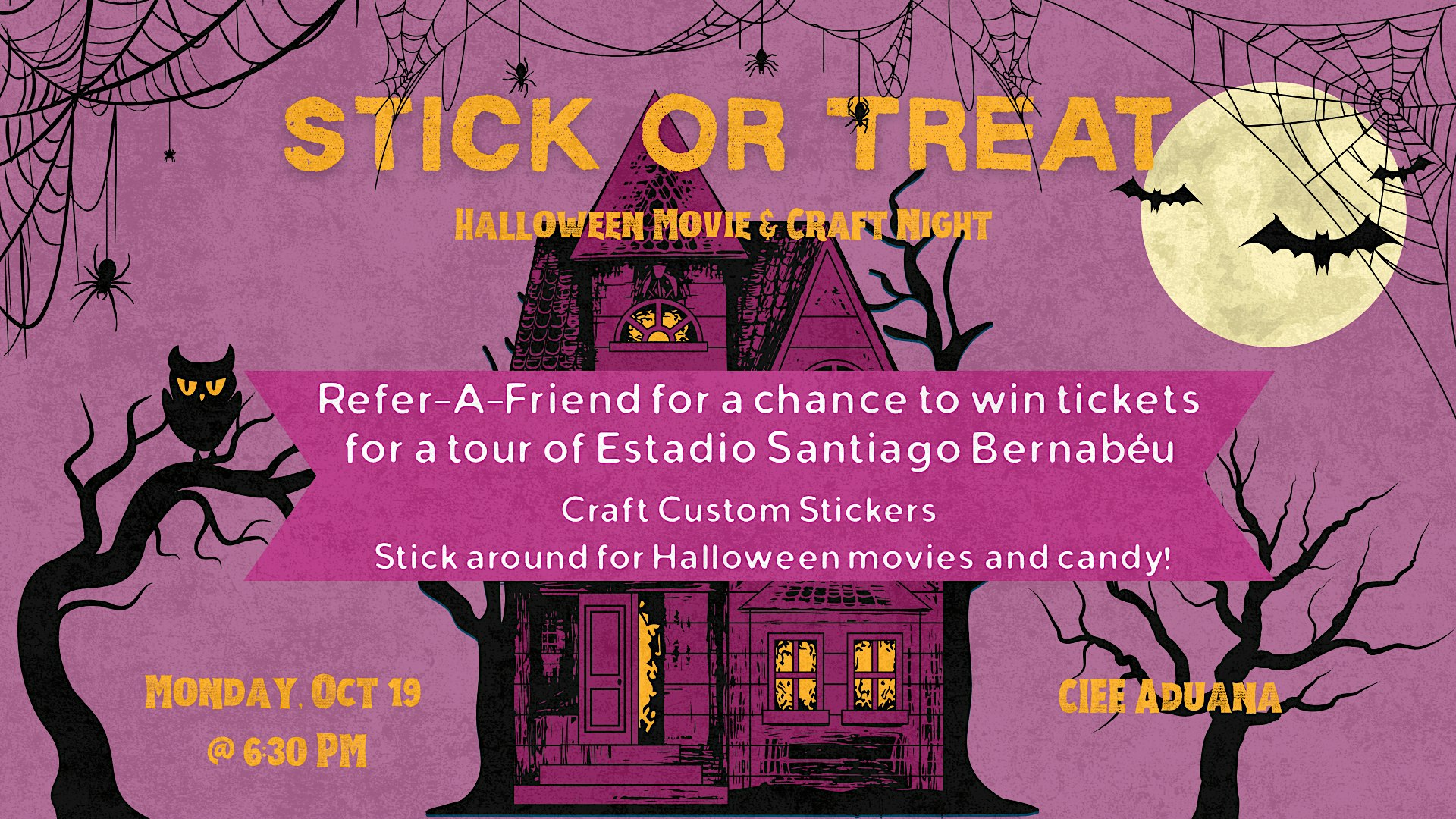 Stick or Treat: Halloween Movie & Craft Night