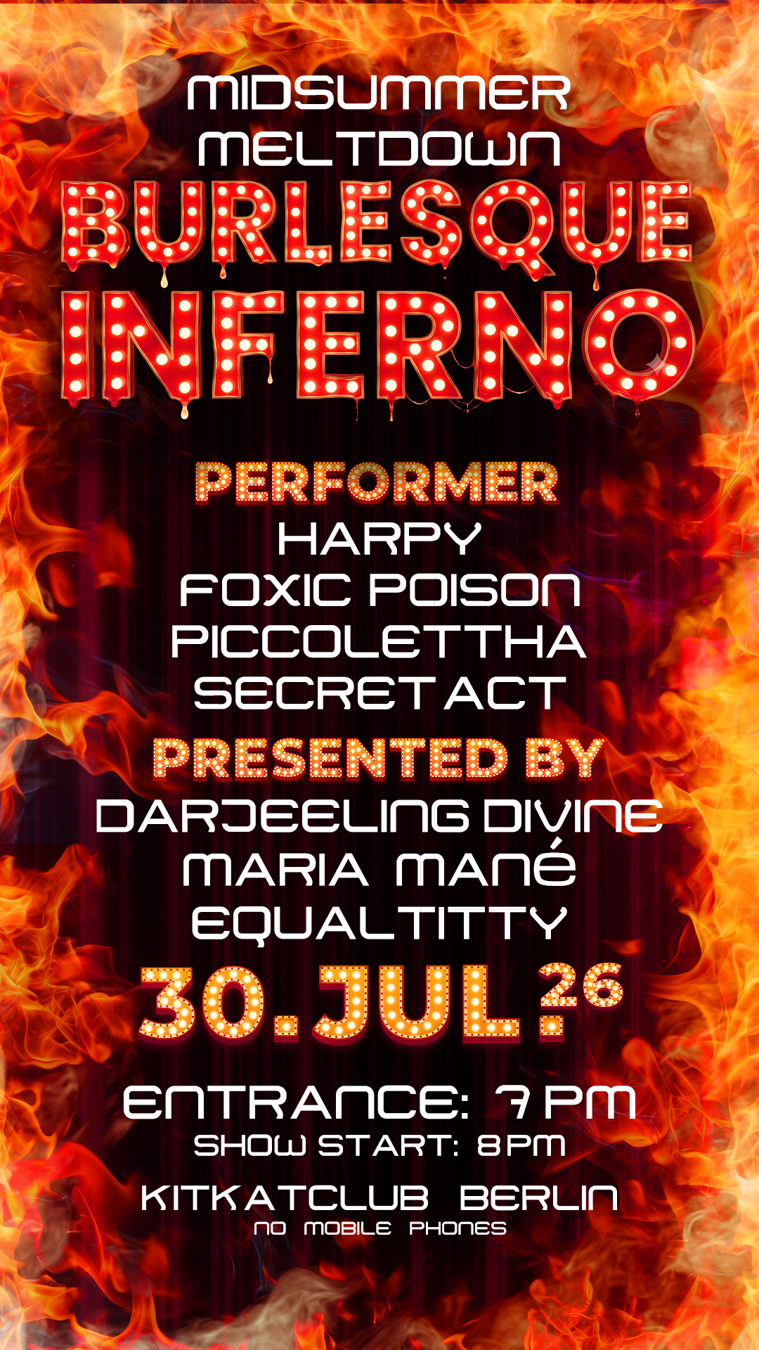 Burlesque Inferno at KitKat 'Burlesque Halloween Ball 2026' (Start 7 pm)