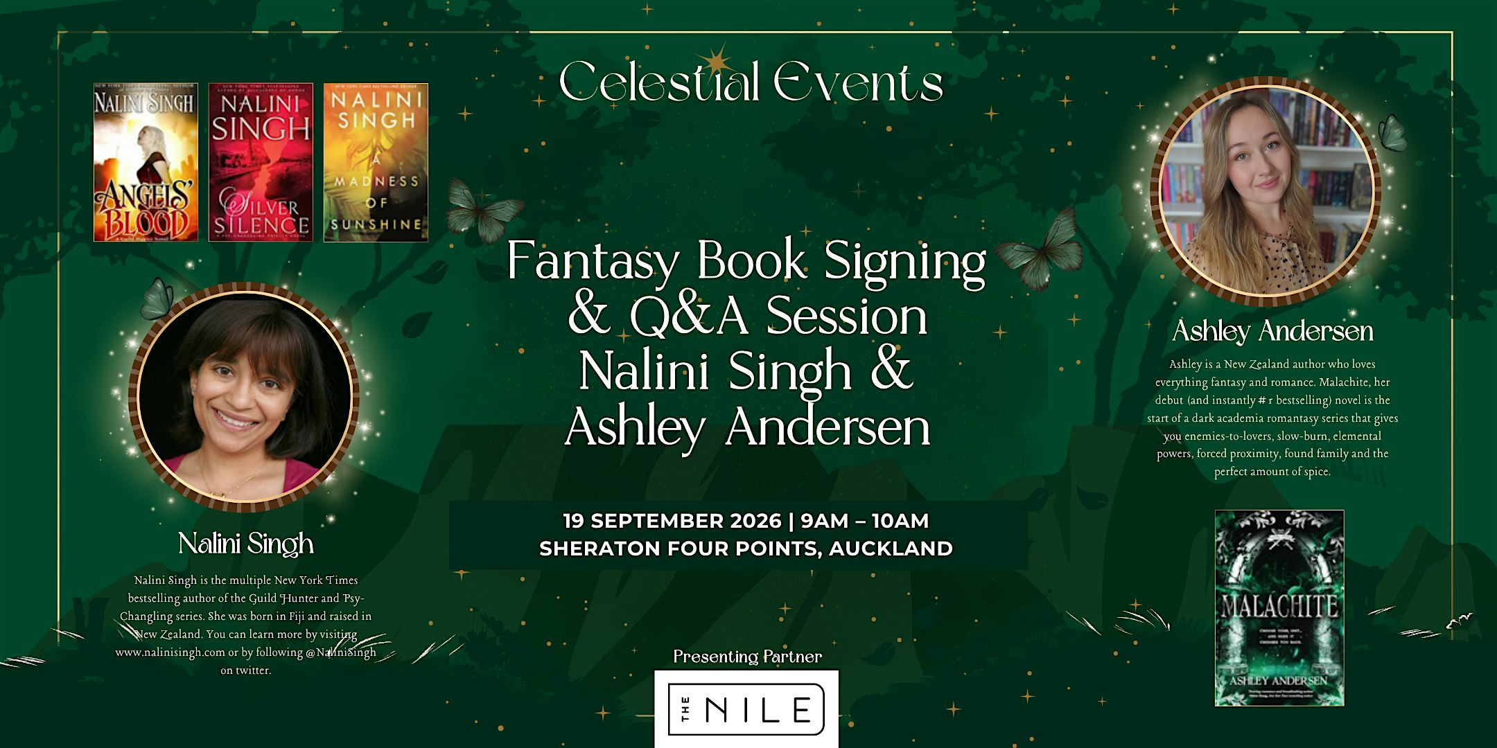 Celestial Events Book Signing and Q&A (Auckland) presenting with The Nile