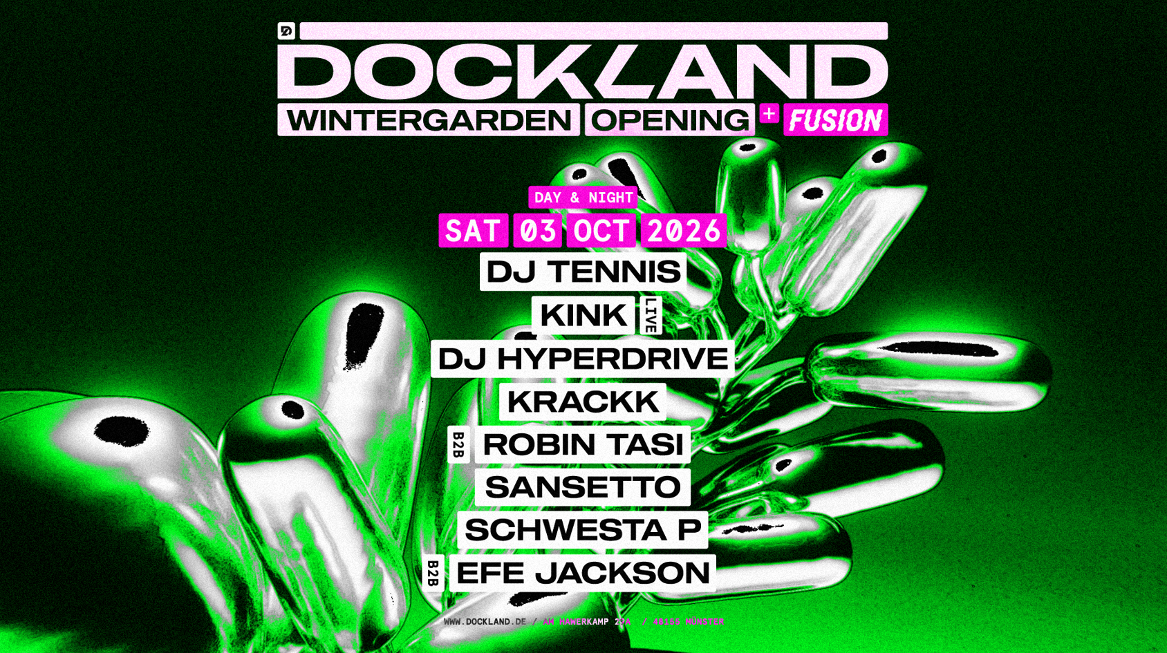 Dockland Wintergarden Opening with DJ Tennis, KiNK live, DJ Hyperdrive, a.m