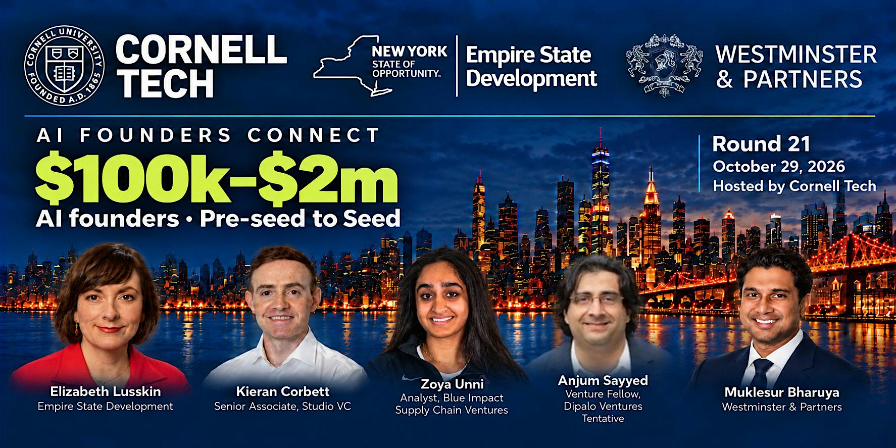 AI Founders Connect Hosted by Cornell Tech - Round 21