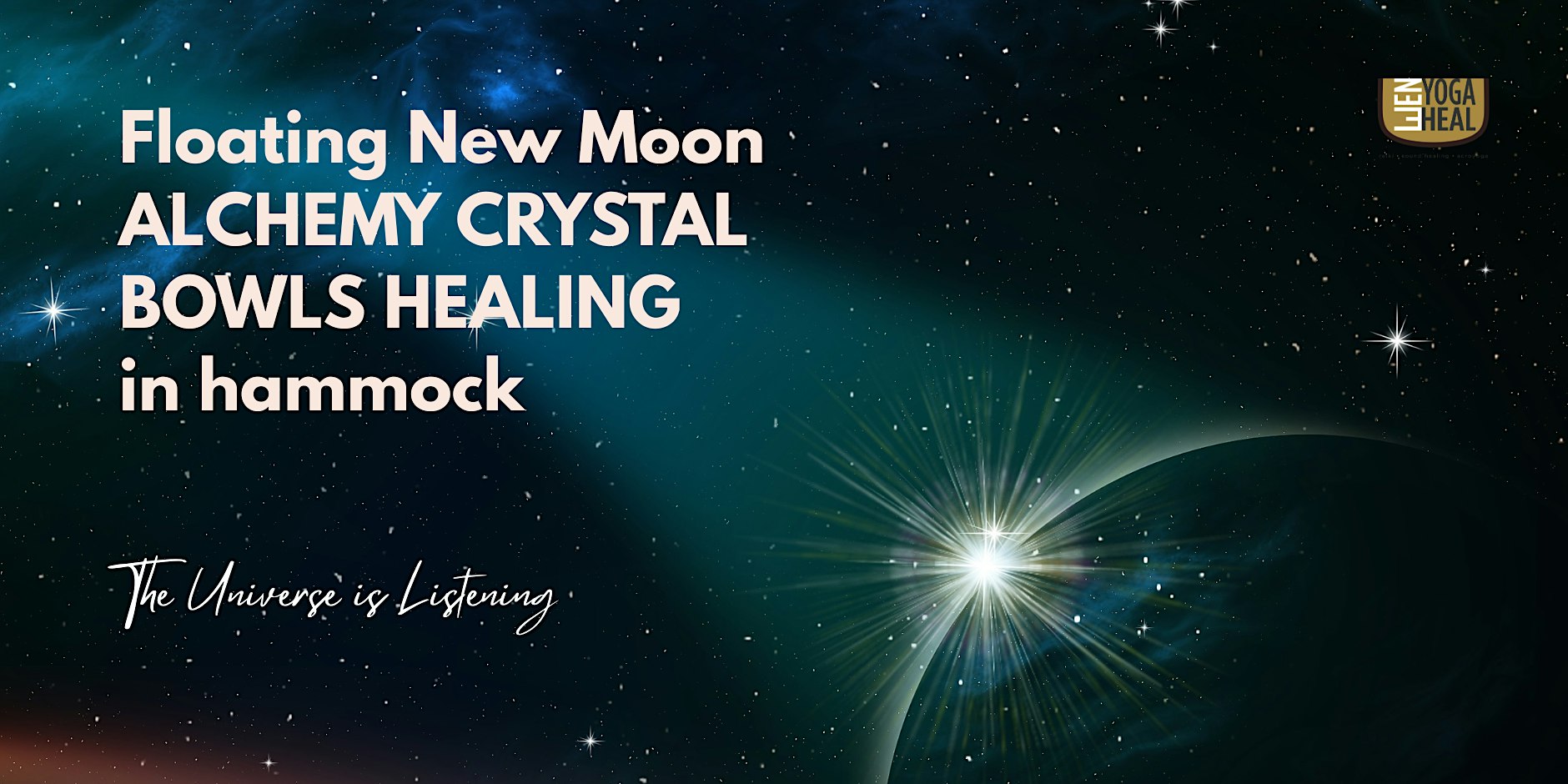 Floating New Moon CRYSTAL BOWL HEALING in hammock–The Universe is Listening
