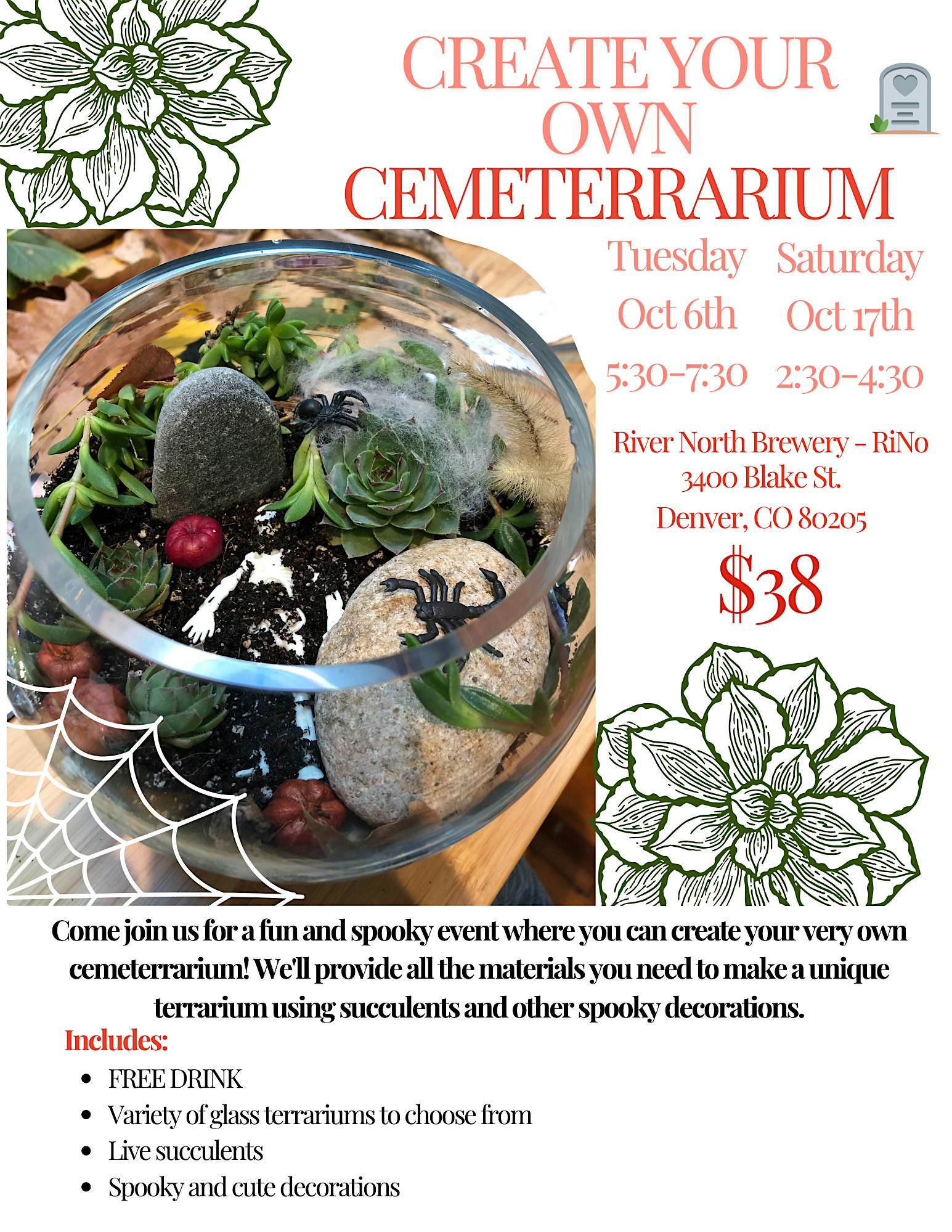 Create your own Cemeterrarium! (Saturday!) @ River North Brewery