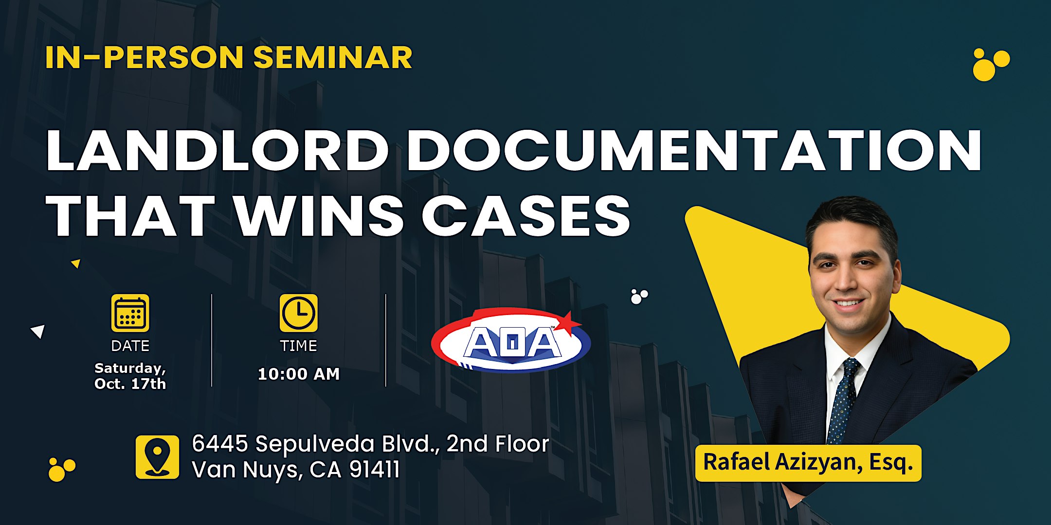 Van Nuys Main Office In-Person Seminar