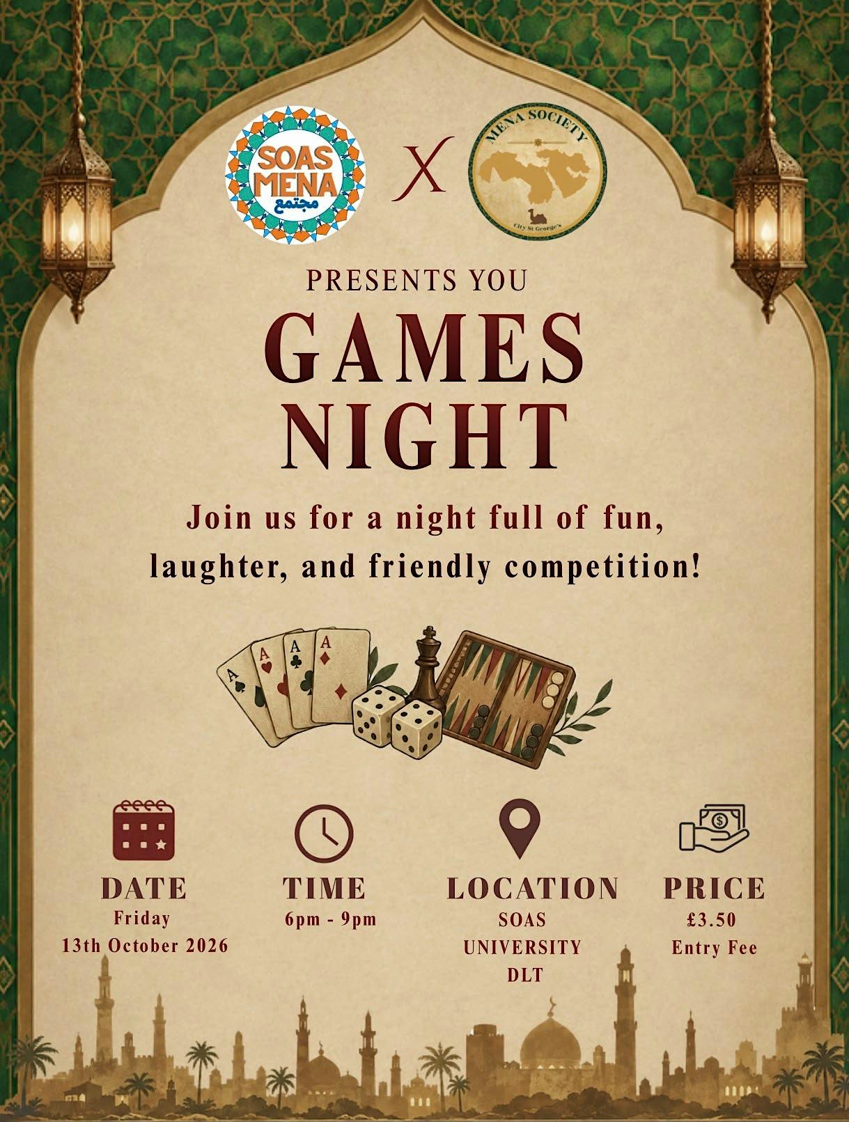 SOAS & CITY MENA games night