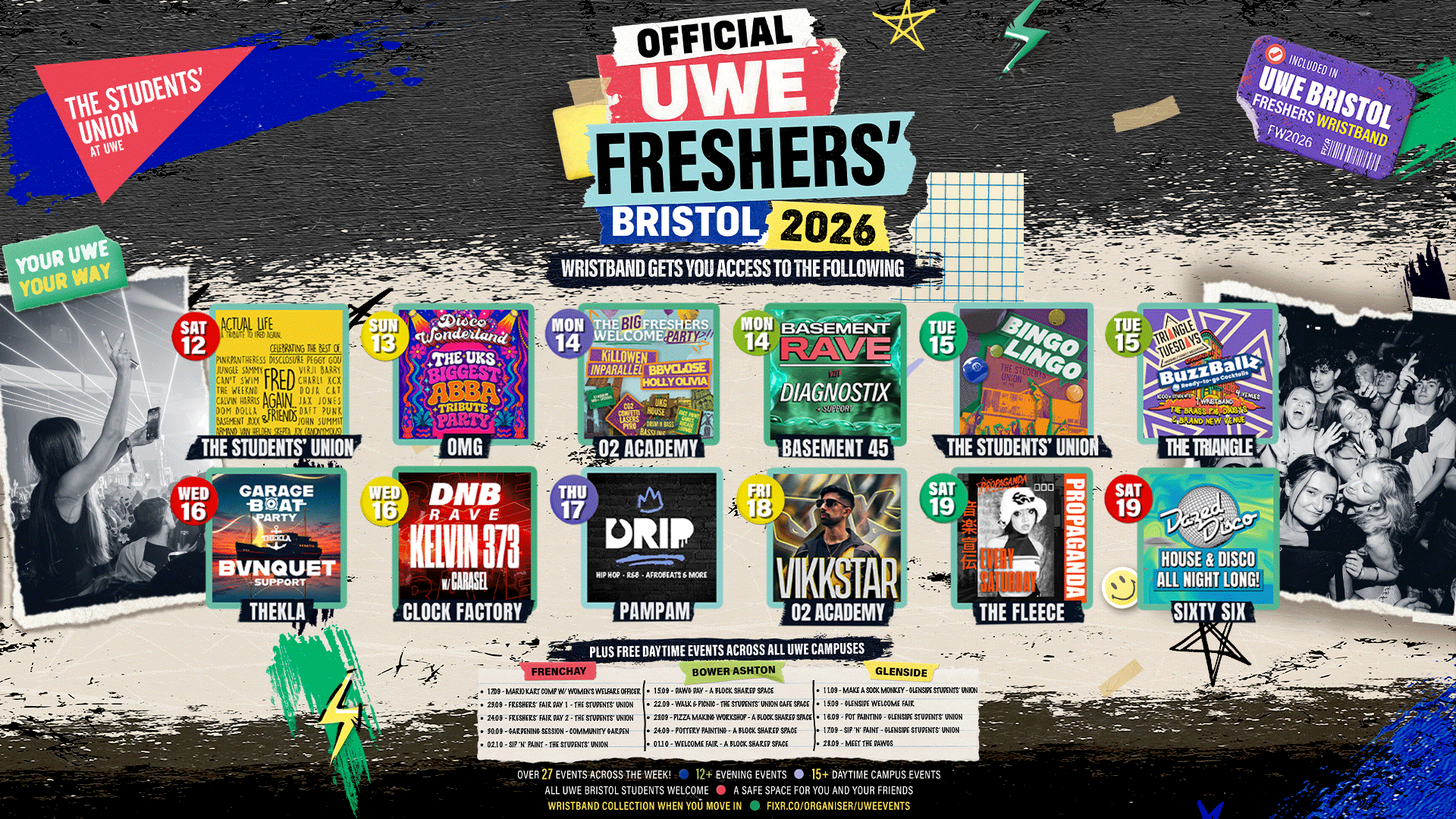 The OFFICIAL UWE Bristol Freshers' Week Wristband 2026