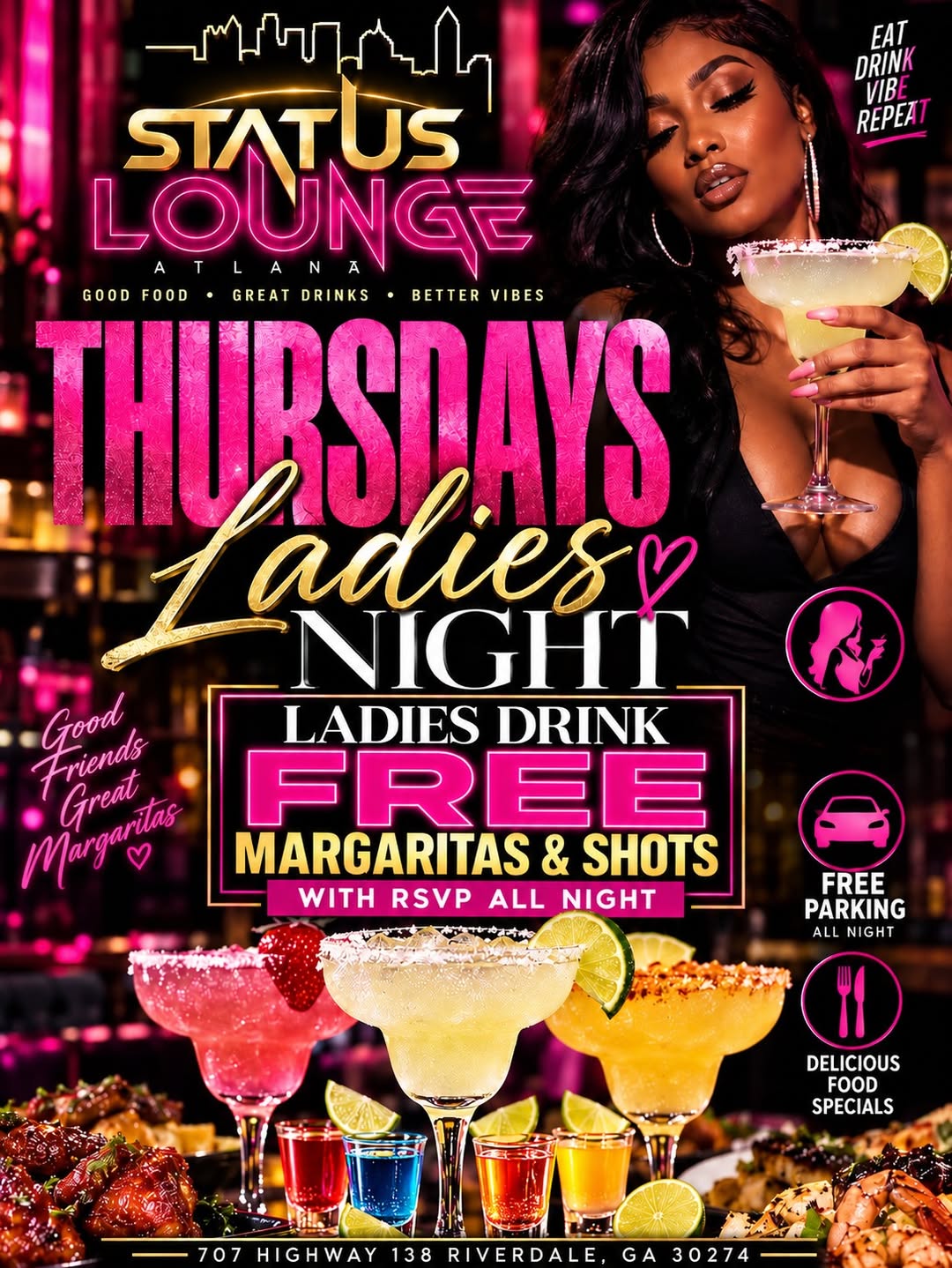 LADIES NIGHT!  LADIES DRINK FREE ALL NIGHT W/RSVP 8PM-3AM