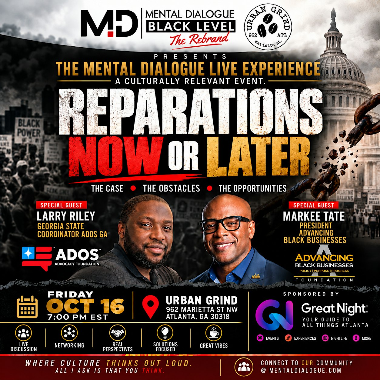 Mental Dialogue Live Experience: "Reparations Now or Later"