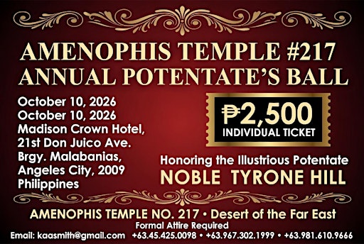 Amenophis temple #217 Annual Potentate’s Ball