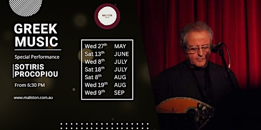 Greek Music Nights with Sotiris Procopiou at Mali Ston Wine Bar