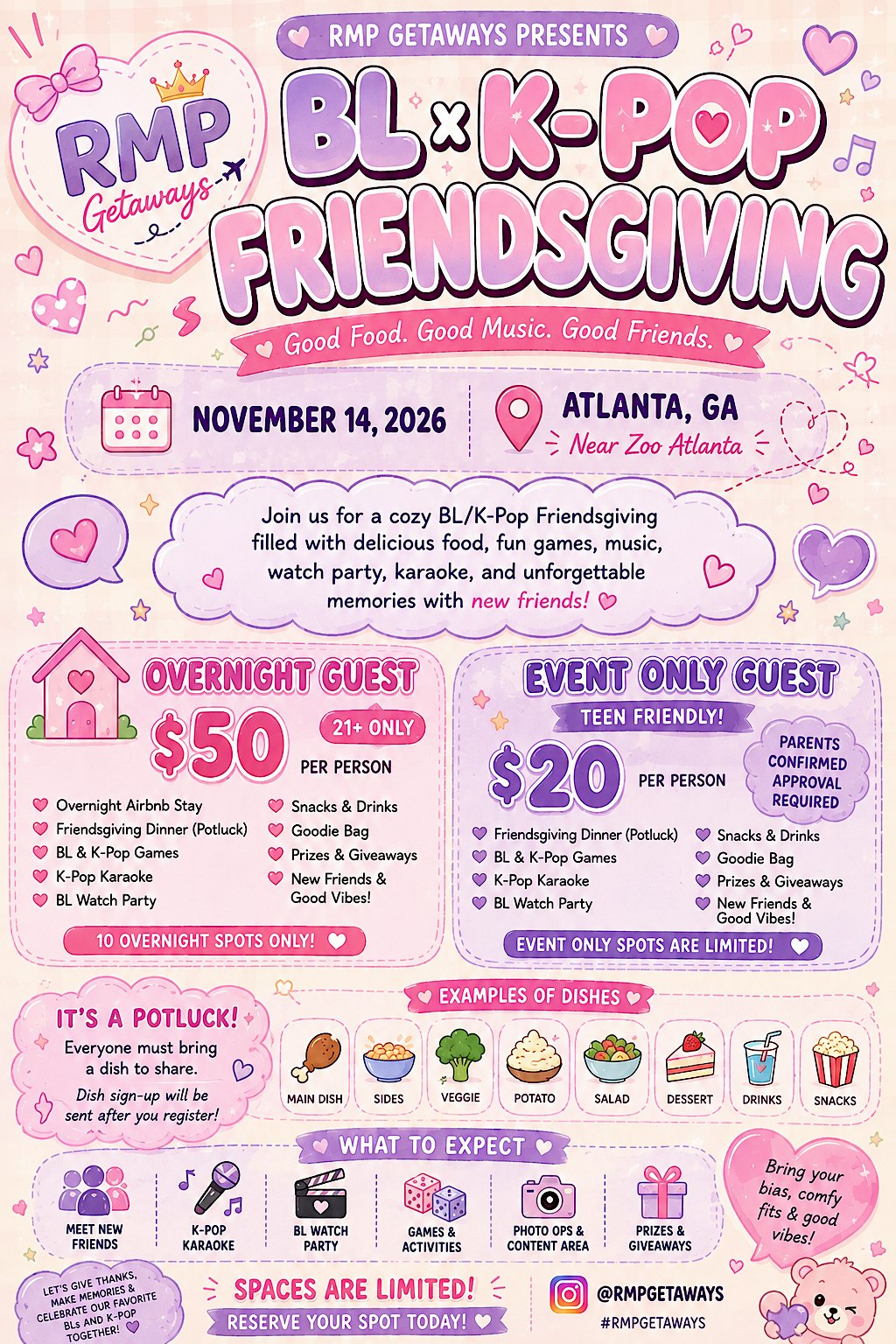 RMP Getaways Presents: BL x K-Pop Friendsgiving