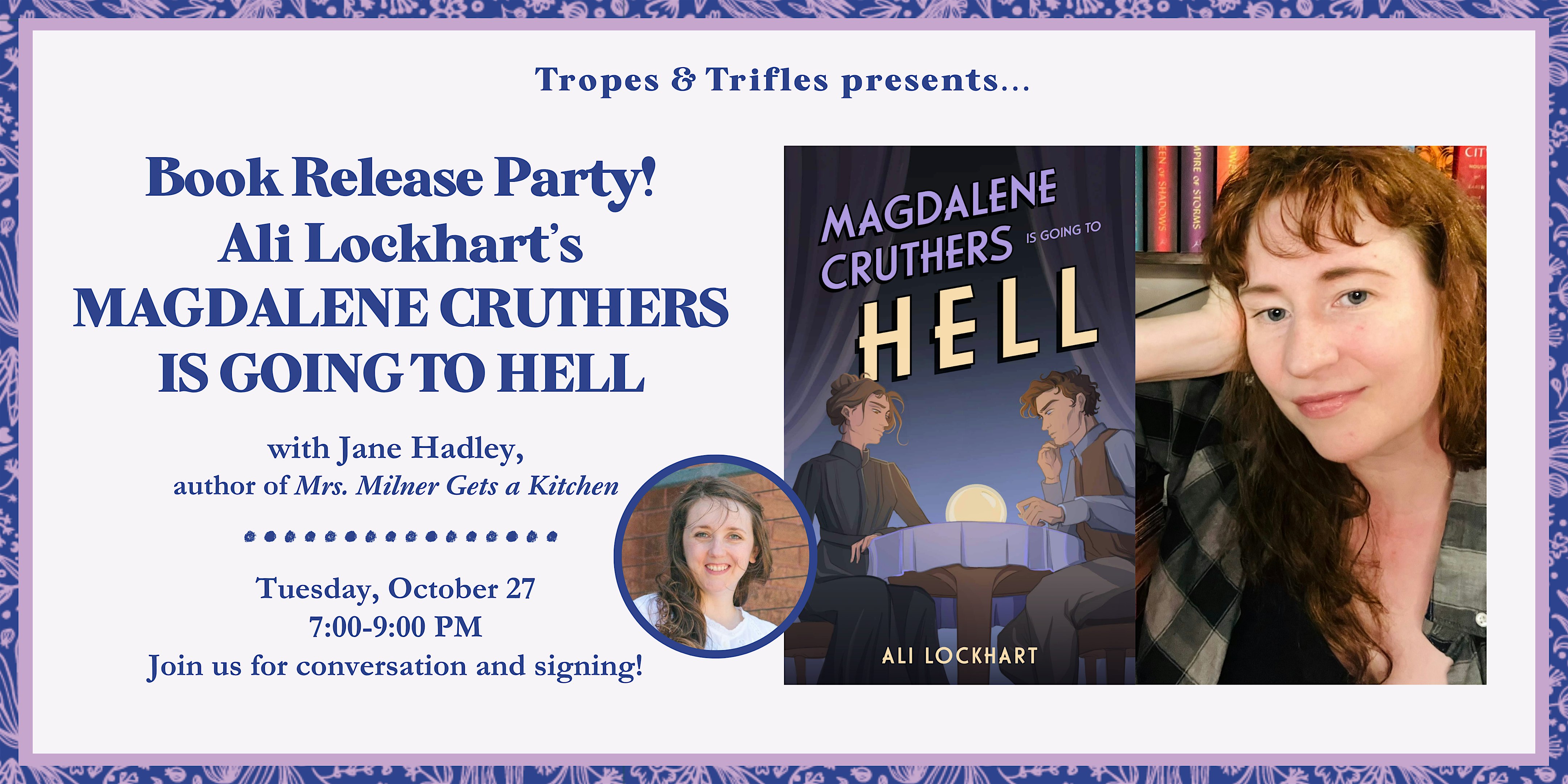 Book release party! Ali Lockhart's MAGDALENE CRUTHERS IS GOING TO HELL