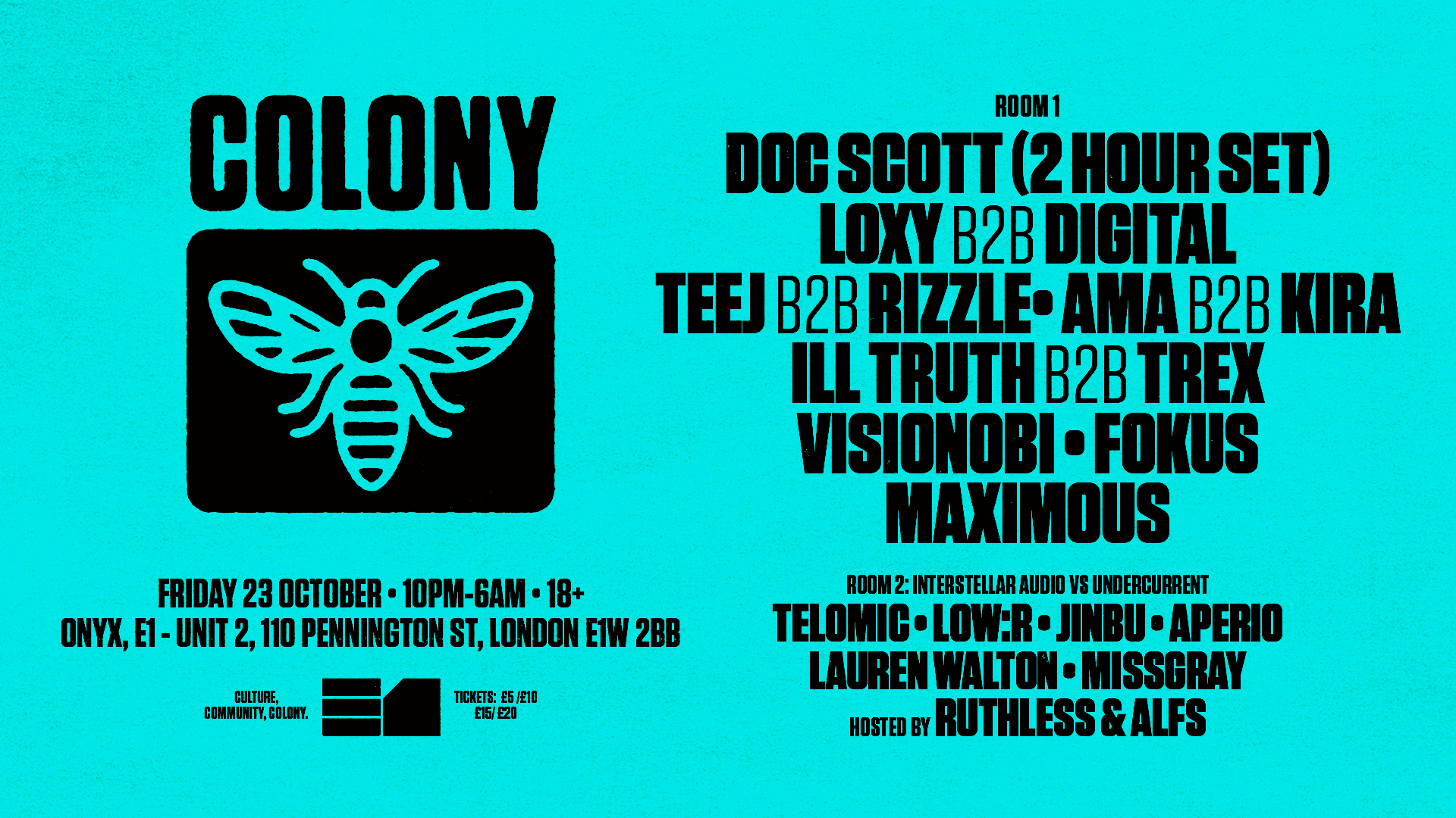 Doc Scott, Ama (UK), DIGITAL, FOKUS (Live), Ill Truth, TREX, Rizzle, Visionobi