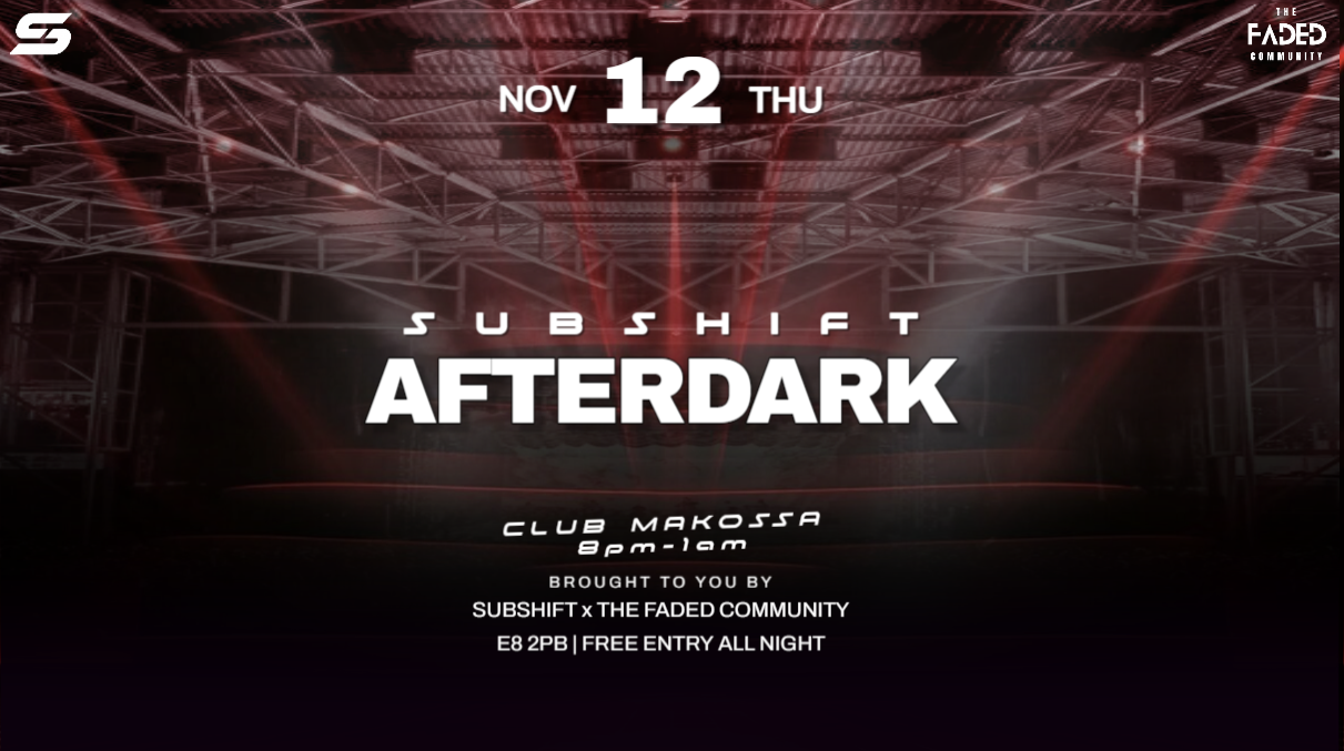 SUBSHIFT AFTERDARK: Drum & Bass + Jungle, Dalston