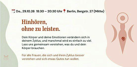 Zyklus Workshop für Frauen - Hinhören, ohne zu leisten