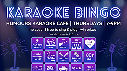 Karaoke Bingo Thursdays @ Rumours Karaoke Cafe