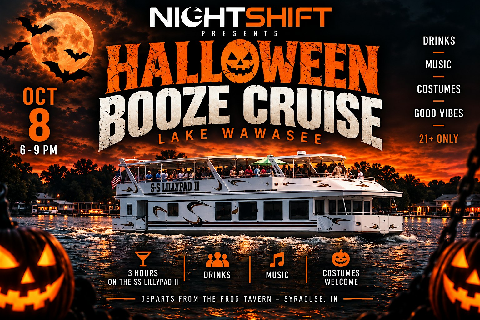 Nightshift Halloween Booze Cruise – Lake Wawasee