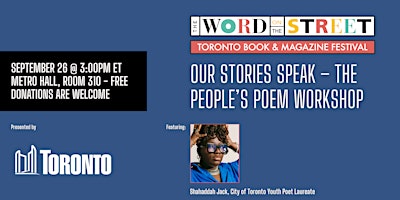 Our Stories Speak - The People's Poem Workshop