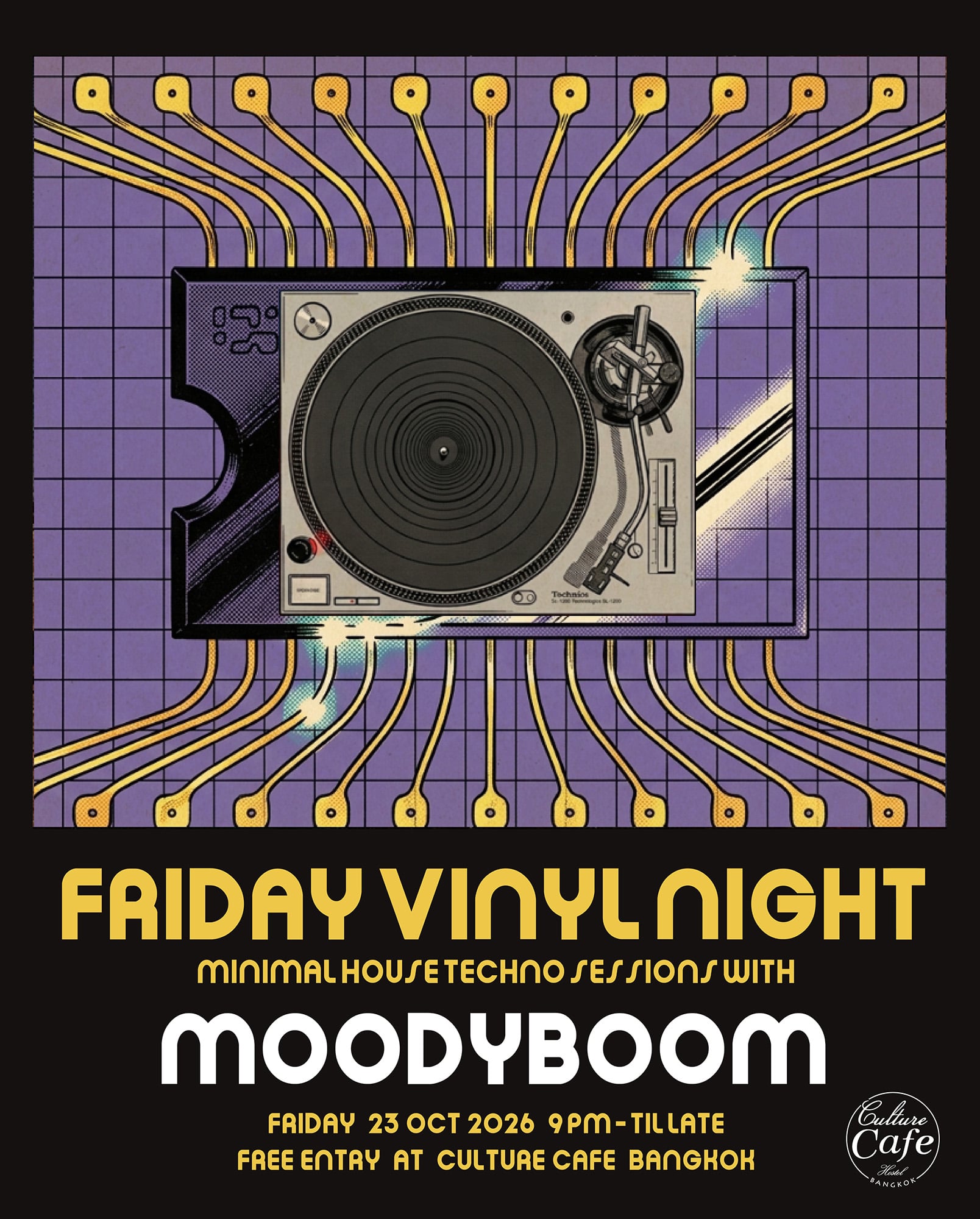 Bangkok Vinyl Minimal&Techno Sessions with MOODYBOOM / Highwire crew