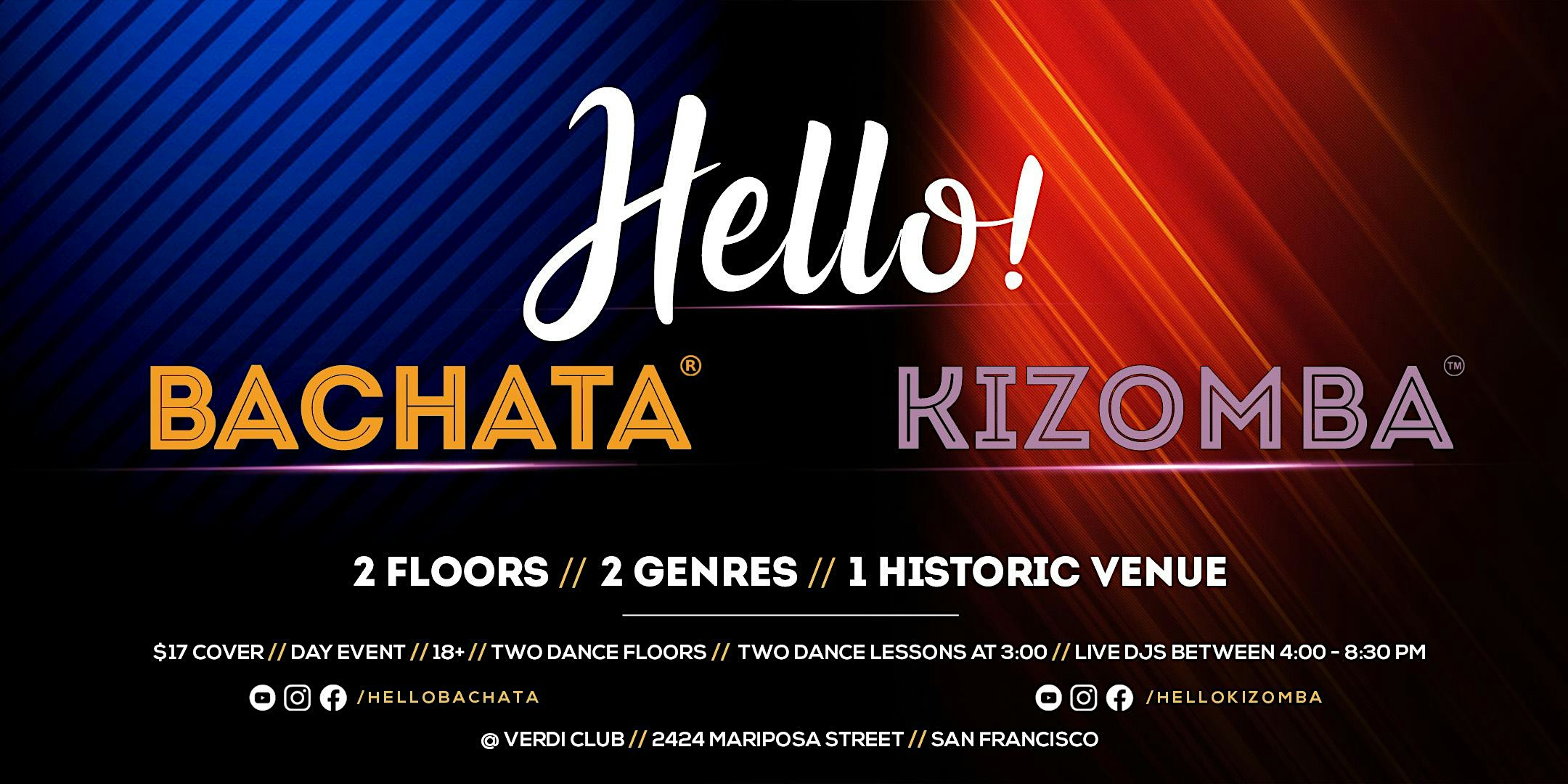Bachata Kizomba Sunday - Hello  Bachata/Kizomba Dance Party and Class