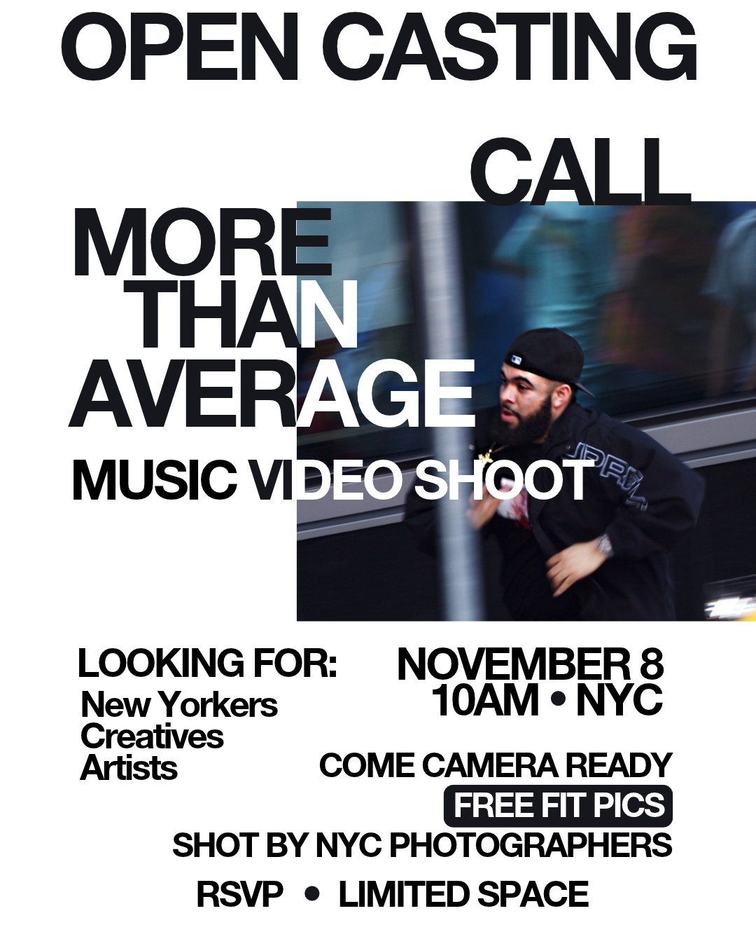 MORE THAN AVERAGE - Video Shoot Casting Call