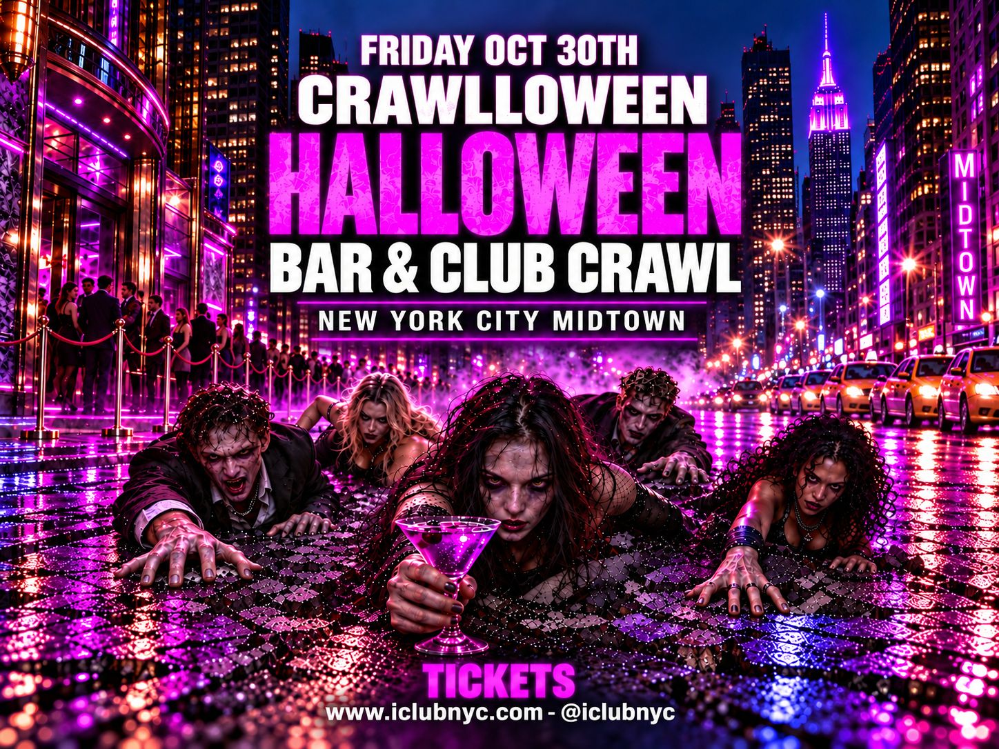 CRAWLLOWEEN NYC MIDTOWN HALLOWEEN BAR & CLUB CRAWL- Sat oct 30th