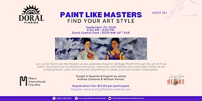 Paint Like Masters - Find your Art Style Art Class with MIFA (+16 only)