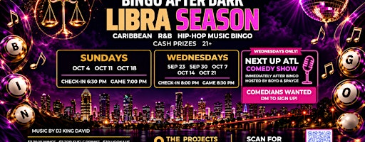 Bingo After Dark: Libra Season — Sundays & Wednesdays