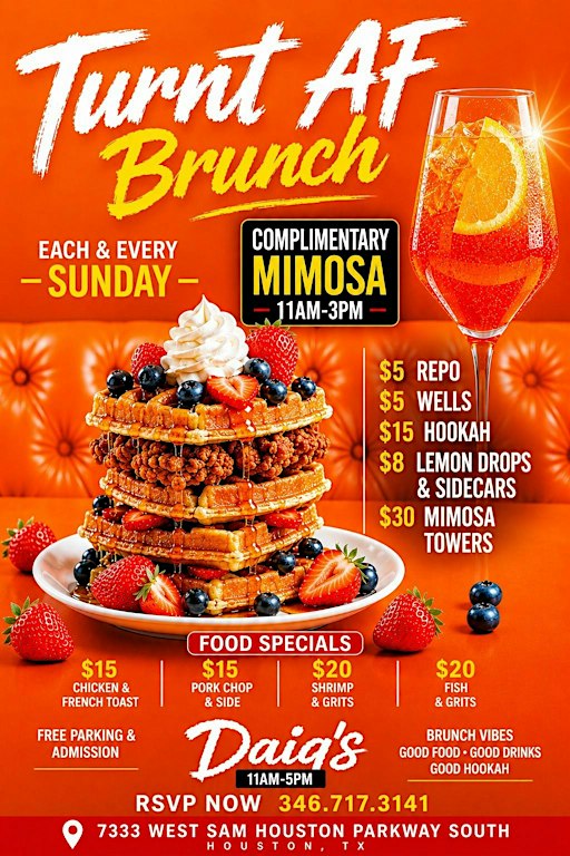 Turnt AF Sunday Brunch & Day Party @ DAIQ’s!