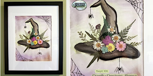 Framed Pressed Flower Witch Hat | Danilly Designs
